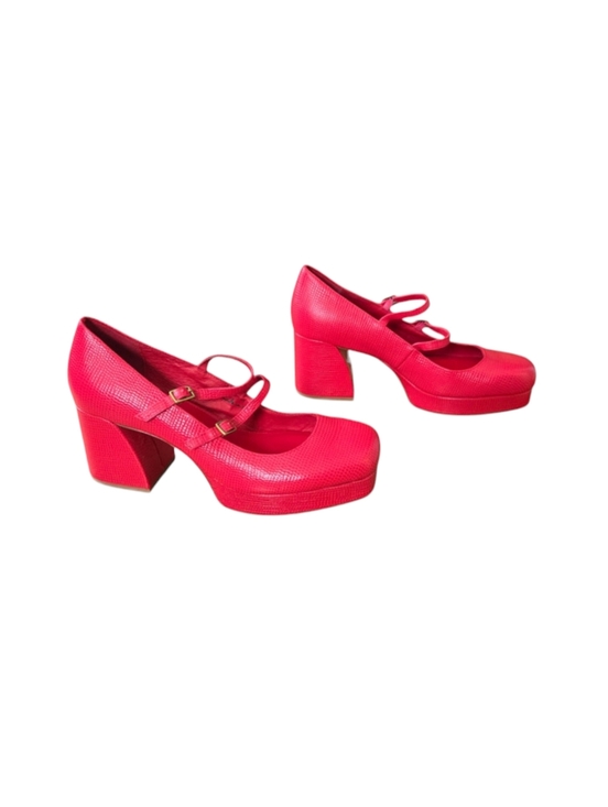 Charlotte Stone Shoes - Charlotte Stone Red Vamp Bizzy Pump Heels Size 13‎